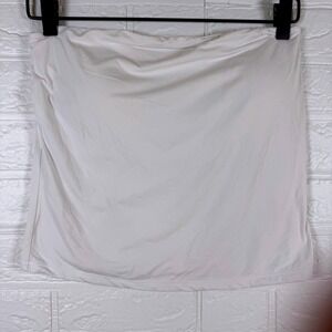 Pinkm Style Tube Top Womens Large White Stretch Strapless Basic Layering
